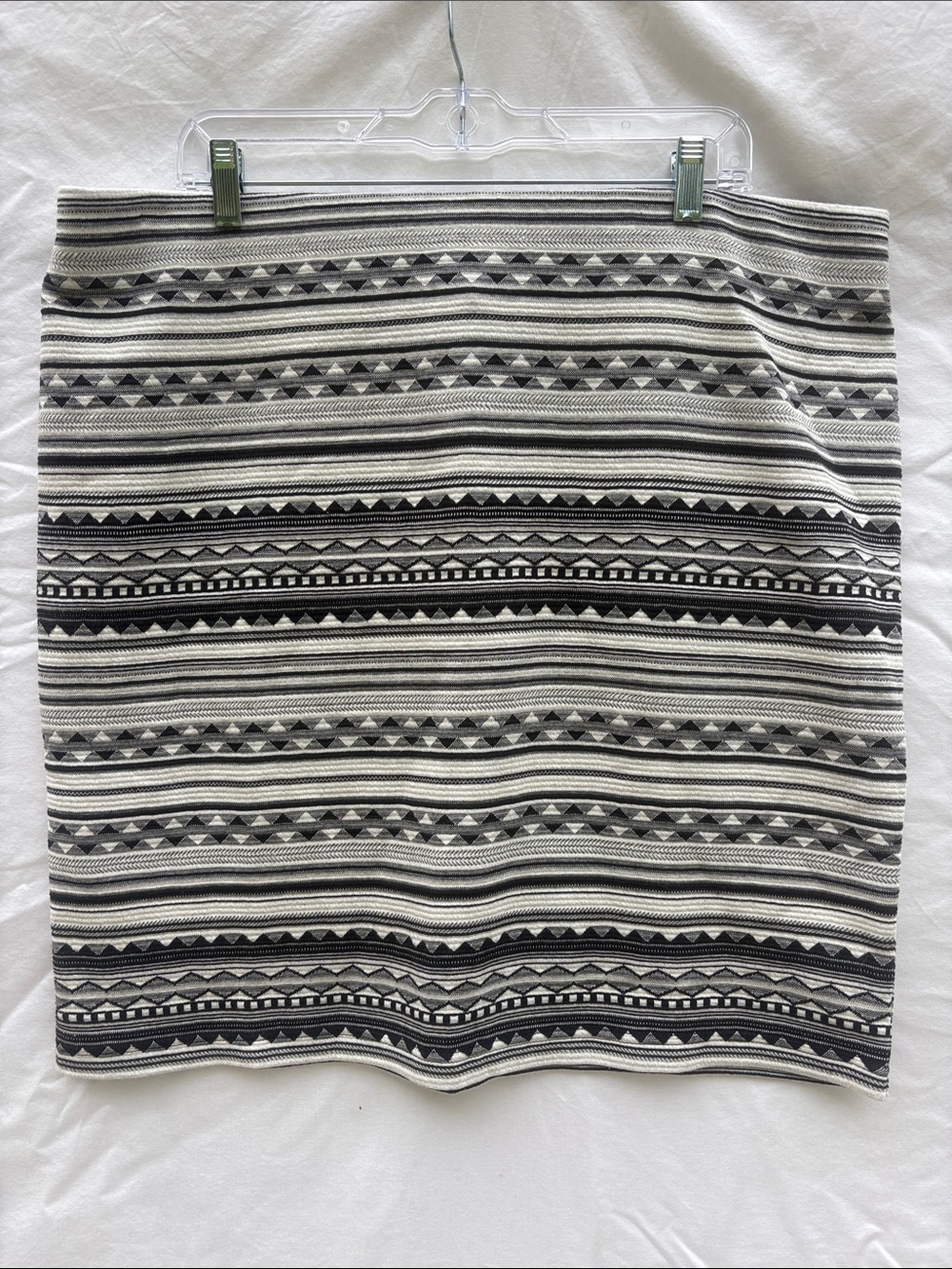 J. Jill Black & White Geo-Stripe Mini Skirt